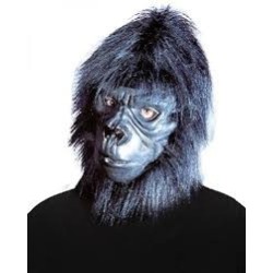 MASQUE GORILLE LATEX AVEC POILS PELUCHE TETE ENTIERE