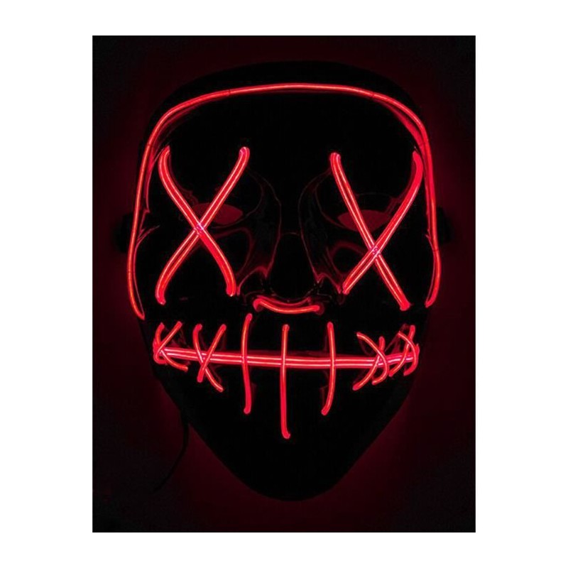 MASQUE NOIR AVEC LED ROUGE 