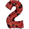 BALLON METALLIQUE CHIFFRE 2 ROUGE IMPRIME TETES DE MICKEY 66 CM