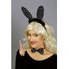 KIT SERRE-TETE LAPIN ET NOEUD PAPILLON NOIR A POINT BLANC 