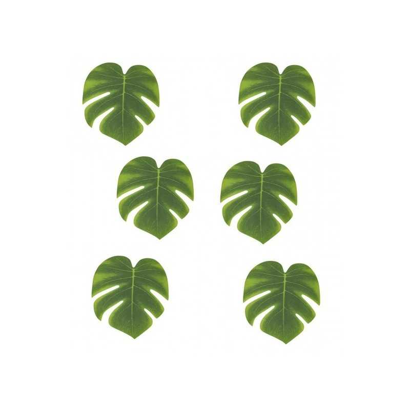 LOT DE 4 FEUILLES TROPICALES 21 X 18 CM 