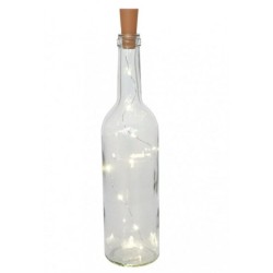 BOUTEILLE TRANSPARENTE 10 LEDS DIA 7.3X31.5 CM 