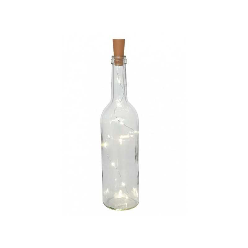 BOUTEILLE TRANSPARENTE 10 LEDS DIA 7.3X31.5 CM 