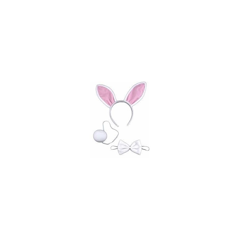 KIT LAPIN BLANC ( SERRE-TETE OREILLE, QUEUE, NOEUD PAPILLON ) KIT LAPIN BLANC ( SERRE-TETE OREILLE, QUEUE, NOEUD PAPILLON )