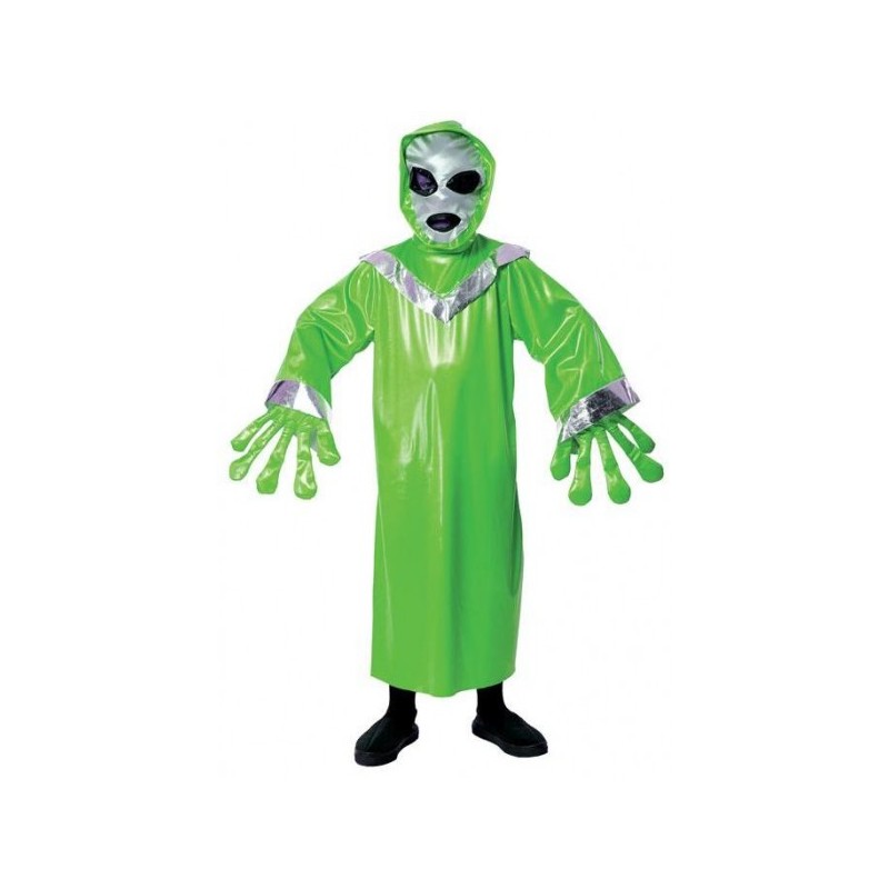 DEGUISEMENT ALIEN VERT  ENFANT TAILLE 128 CM 