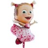 BALLON METALLIQUE MASHA ROBE A POIS 42 CM 