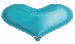 BALLON METALLIQUE COEUR JELLY BLEU 63 CM 25"
