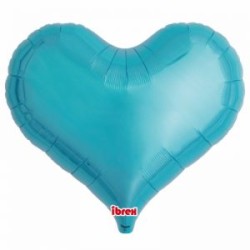 BALLON METALLIQUE COEUR  JELLY BLEU 63 CM 25"