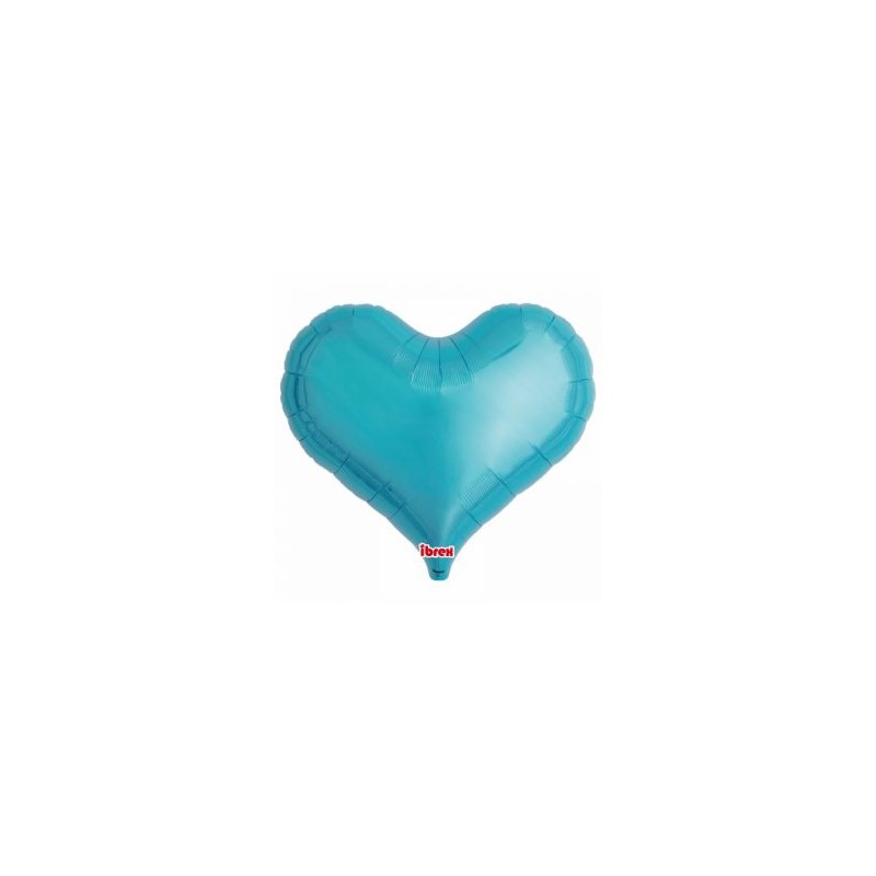 BALLON METALLIQUE COEUR  JELLY BLEU 63 CM 25"