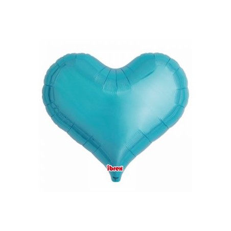 BALLON METALLIQUE COEUR  JELLY BLEU 63 CM 25"