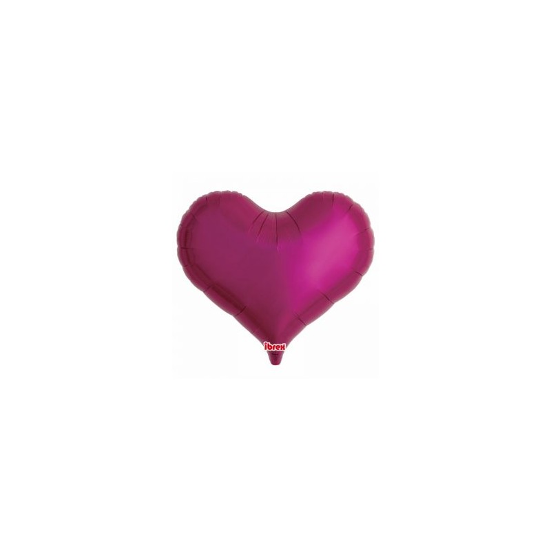 BALLON METALLIQUE COEUR  JELLY FUSCHIA 63 CM