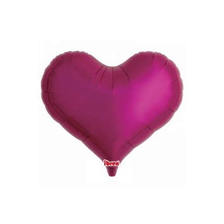 BALLON METALLIQUE COEUR  JELLY FUSCHIA 63 CM