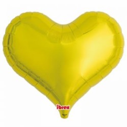 BALLON METALLIQUE COEUR  JELLY OR 63 CM