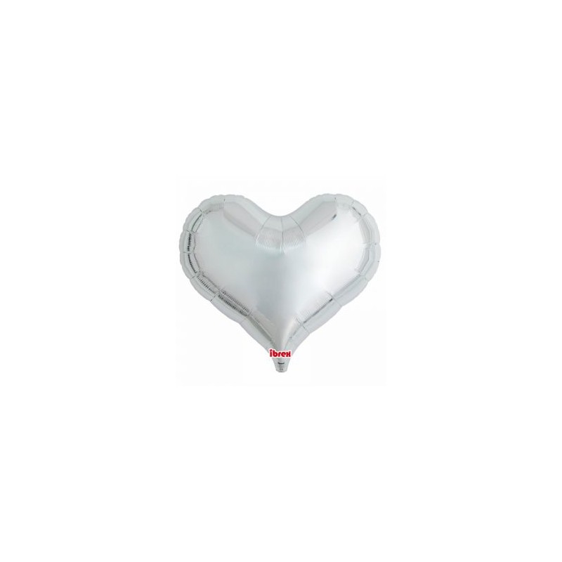 BALLON METALLIQUE COEUR  JELLY ARGENT 63 CM