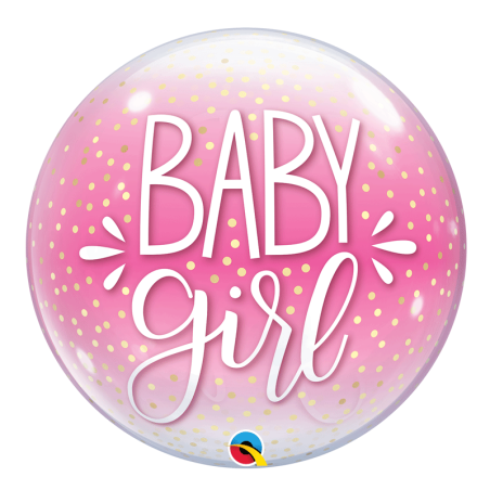 BALLON BUBBLE BABY GIRL ROSE ET OR 56 CM 