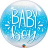 BALLON BUBBLE BABY BOY BLEU ET OR 56 CM 