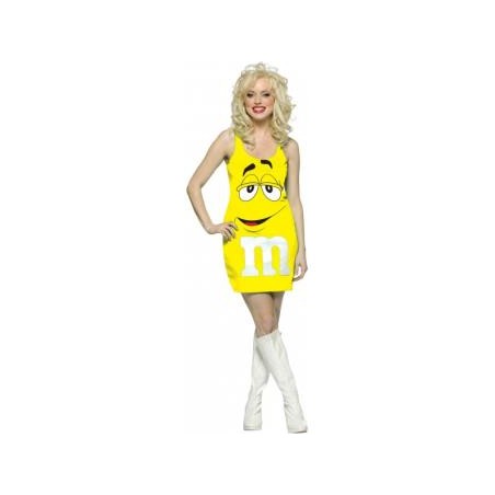 DEGUISEMENT ROBE JAUNE M&M'S TAILLE UNIQUE