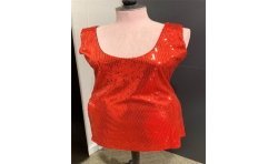 DEGUISEMENT ROBE PAILLETTE OU SEQUIN DISCO ROUGE TAILLE 42