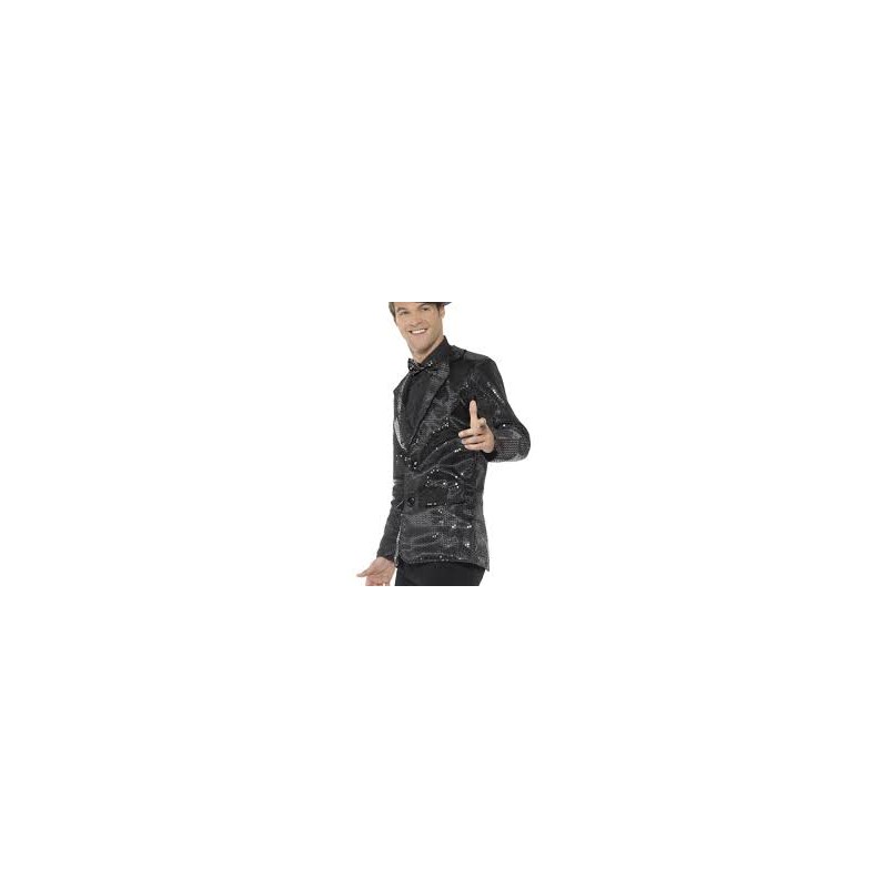 DEGUISEMENT VESTE PAILLETTE NOIR TAILLE 42