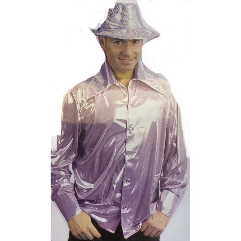 DEGUISEMENT CHEMISE HOMME MAUVE BRILLANTE TAILLE 56/58