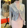 DEGUISEMENT VESTE A SEQUIN ARGENT FEMME TAILLE 38