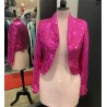 DEGUISEMENT VESTE A SEQUIN ROSE FUSCHIA DISCO FEMME TAILLE 38