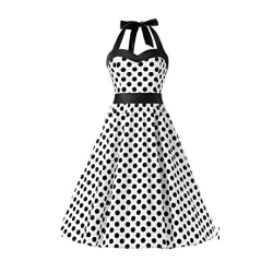 DEGUISEMENT ROBE VICHY BLANCHE A POIS NOIR TAILLE 