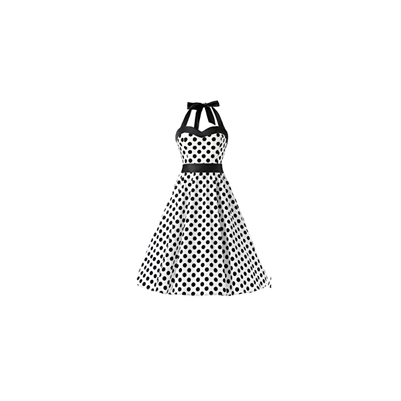 DEGUISEMENT ROBE VICHY BLANCHE A POIS NOIR TAILLE 