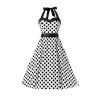 DEGUISEMENT ROBE VICHY BLANCHE A POIS NOIR TAILLE 