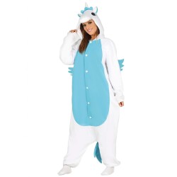 DEGUISEMENT KIGURUMI LICORNE BLANC ET BLEU AVEC DES AILES TAILLE UNIQUE 