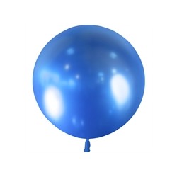 1 BALLON 60 CM BLEU CHROME MIROIR 