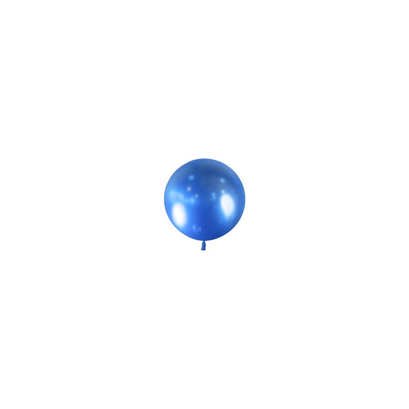 1 BALLON 60 CM BLEU CHROME MIROIR 