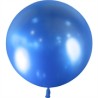 1 BALLON 60 CM BLEU CHROME MIROIR 