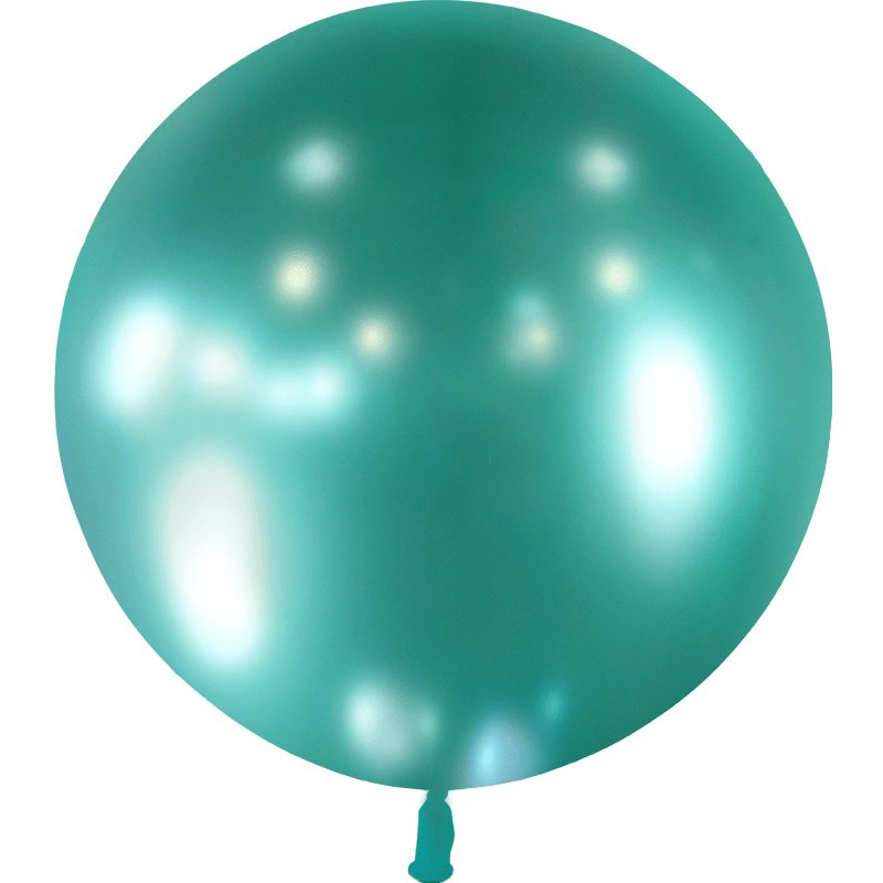 1 BALLON 60 CM VERT CHROME MIROIR