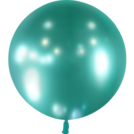 1 BALLON 60 CM VERT CHROME MIROIR 