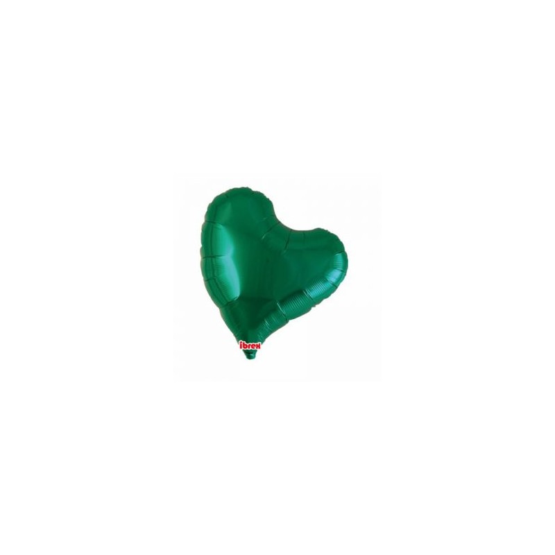 BALLON METALLIQUE COEUR SWEET VERT 36 CM 14" IBREX