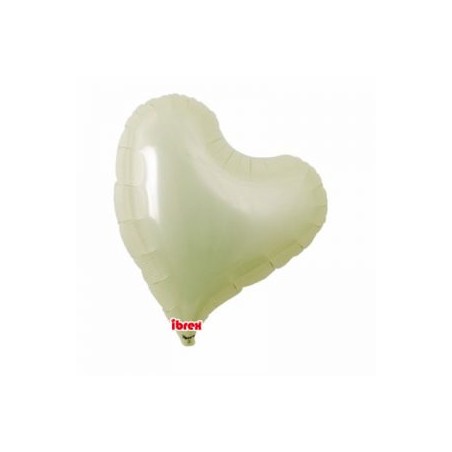 BALLON METALLIQUE COEUR SWEET IVOIRE 36CM 14" IBREX