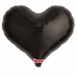 BALLON METALLIQUE COEUR JELLY NOIR 35 CM 14" IBREX