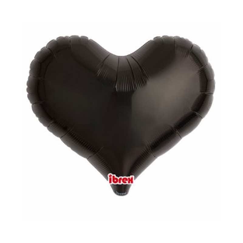 BALLON METALLIQUE COEUR JELLY NOIR 35 CM 14" IBREX