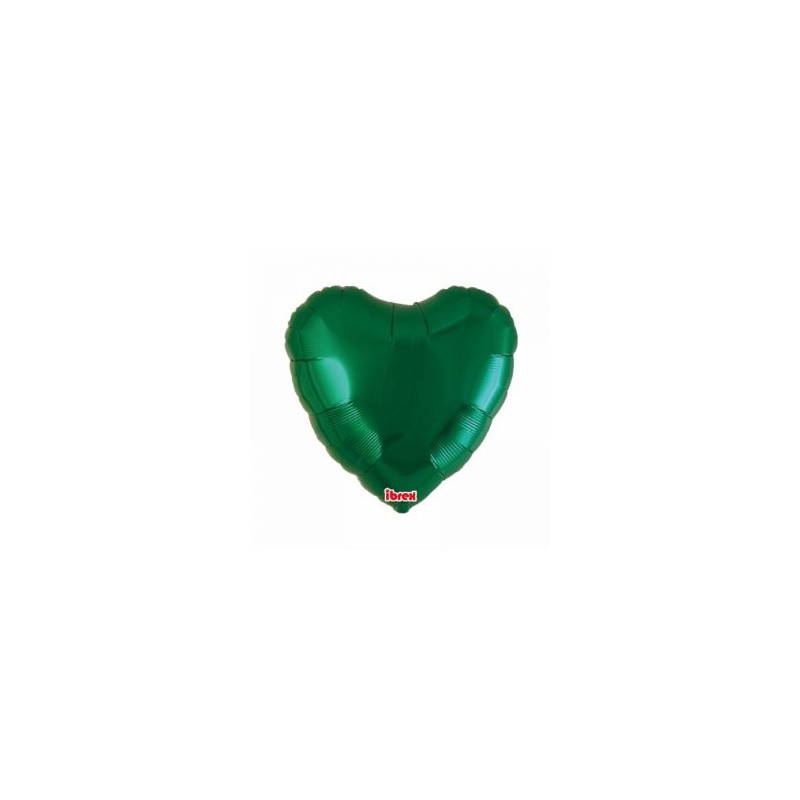 BALLON METALLIQUE COEUR VERT 36 CM 14" 