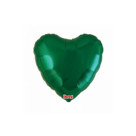 BALLON METALLIQUE COEUR VERT 36 CM 14" 