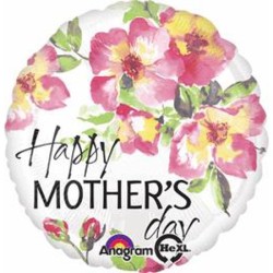 BALLON METALLIQUE ROND HAPPY MOTHER'S DAY 43 CM