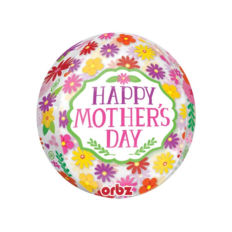 BALLON METALLIQUE ORBZ HAPPY MOTHER'S DAY 38 X 40 CM