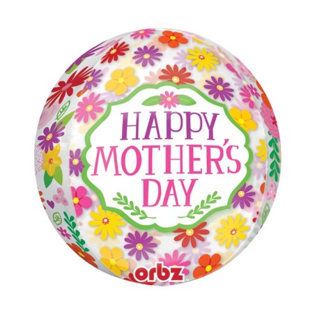 BALLON METALLIQUE ORBZ HAPPY MOTHER'S DAY 38 X 40 CM