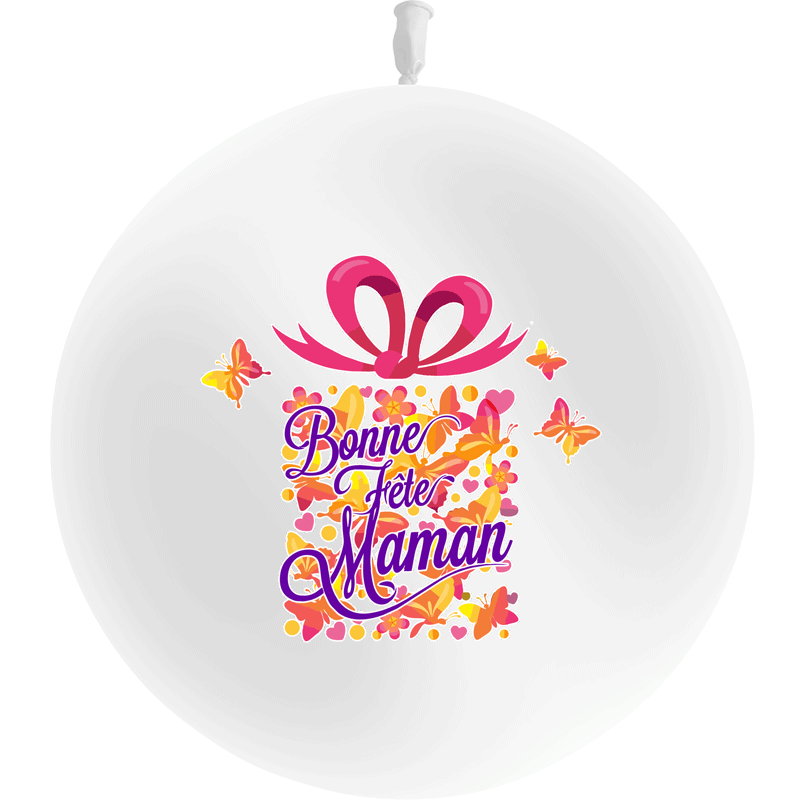 BALLON LATEX FETE DES MERES 3' BLANC BALLON LATEX FETE DES MERES 3' BLANC