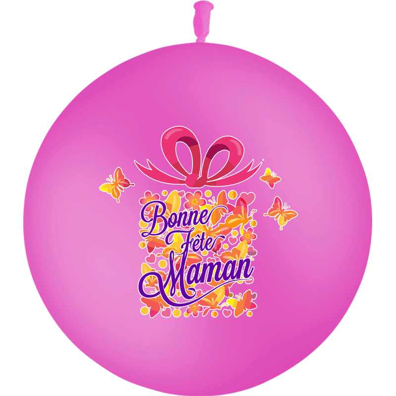 BALLON LATEX FETE DES MERES 3' FUSCHIA