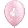 SACHET DE 10 BALLONS LATEX BABY SHOWER IT'S GIRL AVEC GIRAFFE 11" SACHET DE 10 BALLONS LATEX BABY SHOWER IT'S GIRL AVEC GIRAFFE 11"