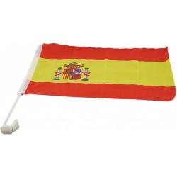 DRAPEAU AVEC HAMPE ESPAGNE POLYESTER POUR VOITURE 