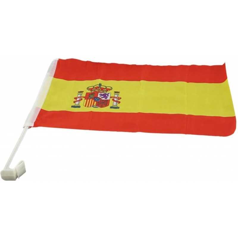 DRAPEAU AVEC HAMPE ESPAGNE POLYESTER POUR VOITURE