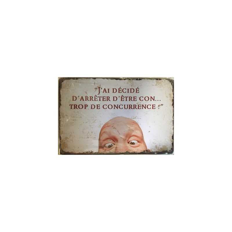 PLAQUE METAL VINTAGE ARRETER D'ETRE CON